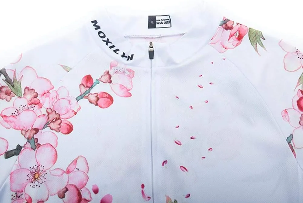 Women's Cycling Clothing Set Road Bike Shirts Short Sleeve Breathable Cycling Jersey with Gel Padded Bib Shorts