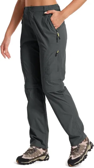Women's Hiking Pants Convertible Quick Dry Stretch Lightweight Zip-Off Outdoor Fishing Travel Safari Pants