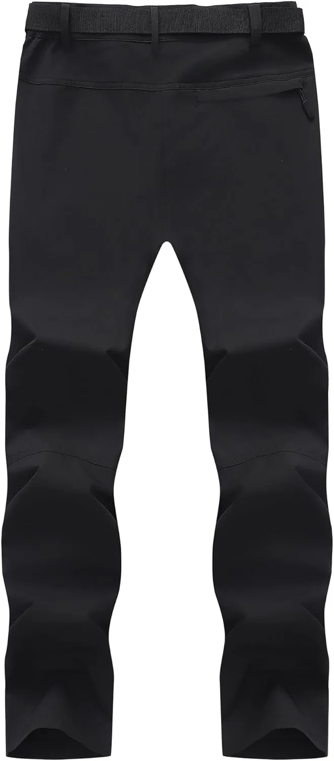 Women's Hiking Pants Lightweight Quick-Dry Water Resistant Cargo Pants with Elastic Waist Zipper Pockets