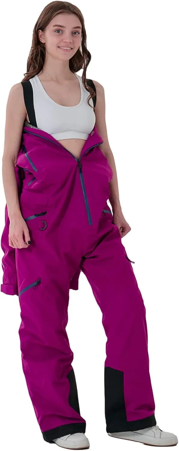 Women's One Piece Ski Suits Windproof Jumpsuit Waterproof Warm Breathable Detachable Hood Snowsuit For Snow Sports