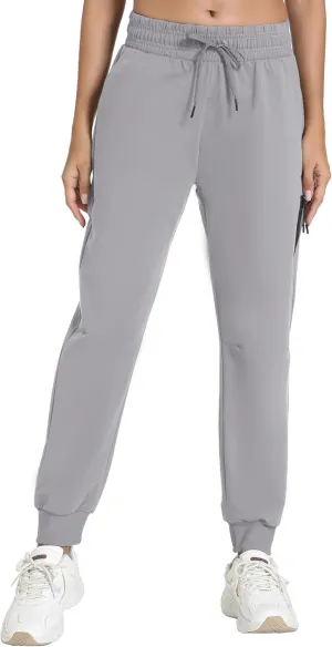 Women's Quick-Dry Lightweight Joggers - Elastic Waist Hiking Pants with Pockets for Outdoor, Athletic & Travel