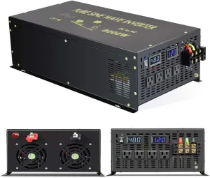 WZRELB 8000W 48V AC to 120V DC Pure Sine Wave Solar Power Inverter - RV, Camping, Solar System