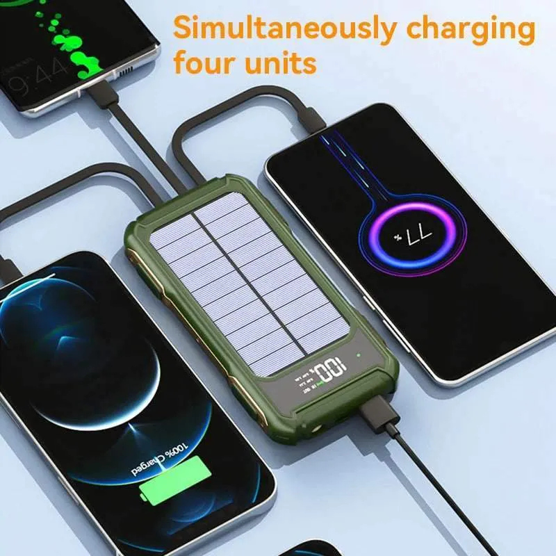 Xiaomi Solar Power Bank 4 in 1 With Built in Cables