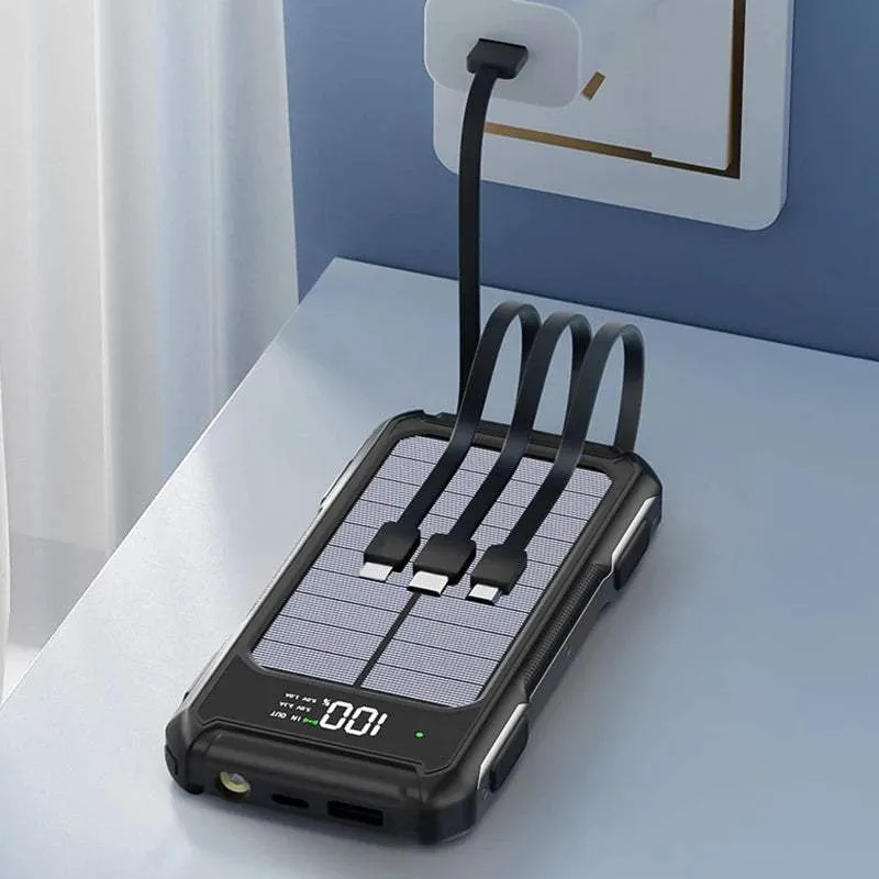 Xiaomi Solar Power Bank 4 in 1 With Built in Cables