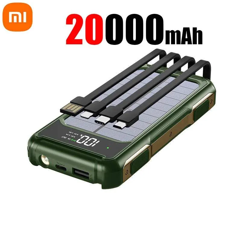 Xiaomi Solar Power Bank 4 in 1 With Built in Cables