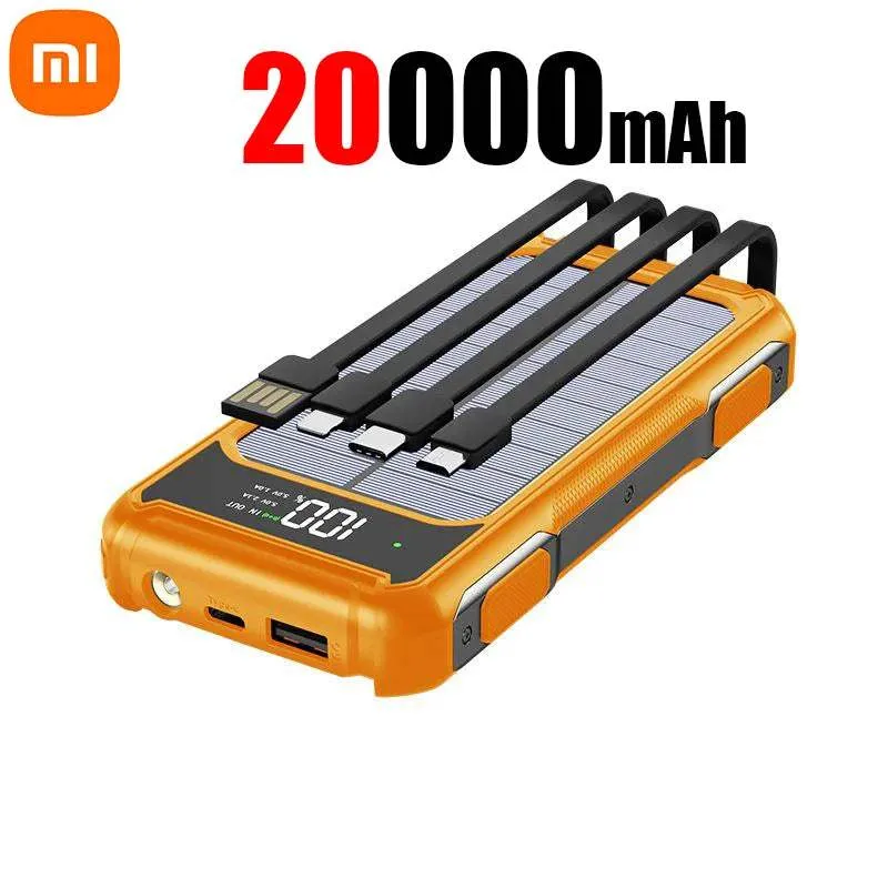 Xiaomi Solar Power Bank 4 in 1 With Built in Cables