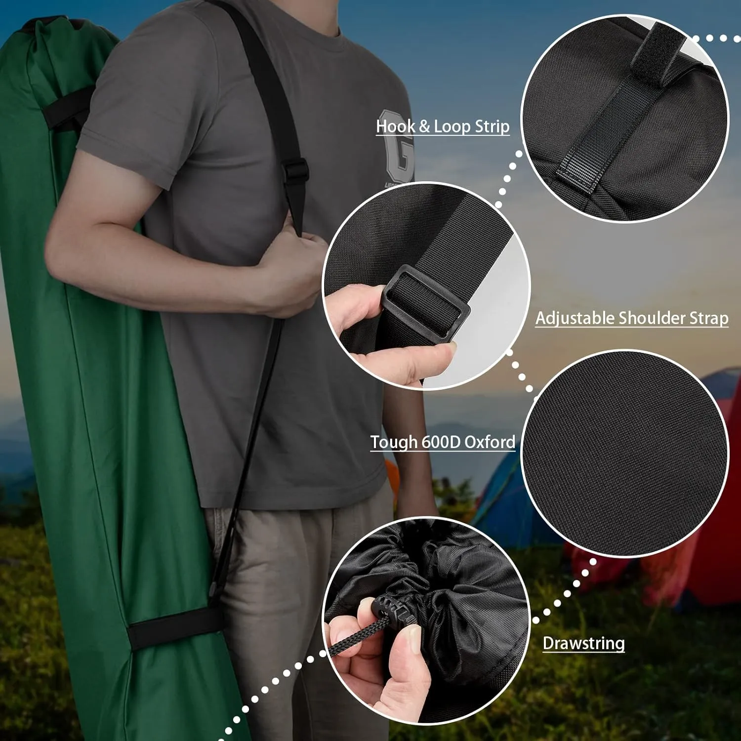 Xxerciz Camping Chair Replacement Bag 48 Inches Folding Chair Carry With Adjustable Shoulder Strap Nylon Storage Tent Heavy Duty for Travel Camping Sports (Exclude Chair)