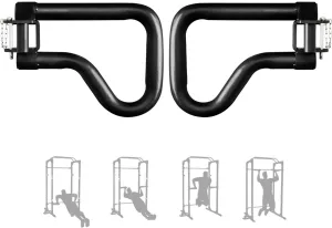 Yes4All 500 LBS Capacity - Dip Bars for 2x2 with 1" Hole Power Cage, Squat Rack Attachments - Multi-Grip Handles Dip Attachment for Dips, Pull Up, Push-up