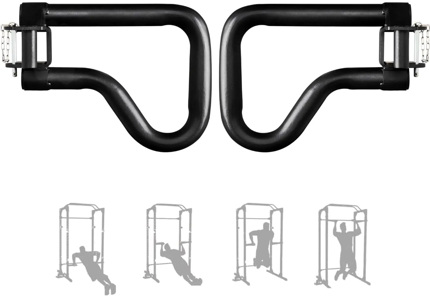 Yes4All 500 LBS Capacity - Dip Bars for 2x2 with 1" Hole Power Cage, Squat Rack Attachments - Multi-Grip Handles Dip Attachment for Dips, Pull Up, Push-up