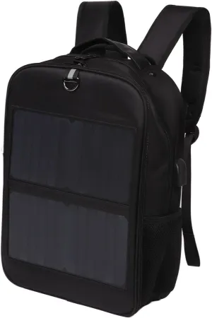 Yoidesu 14W Solar Backpack, Solar Panel Power Backpack with Handle and USB Charging Port, Ergonomic Multifunction Laptop Bag Hiking Backpack for Running, Biking, Festivals, Travel