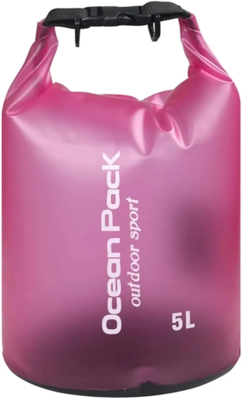 YOUGLE 5L Beach Essentials Dry Bag Waterproof Women Men Roll Top Waterproof Backpack Sack Keeps Gear Dry for Kayaking Rafting Boating Swimming Camping Hiking Beach Fishing (Rose)