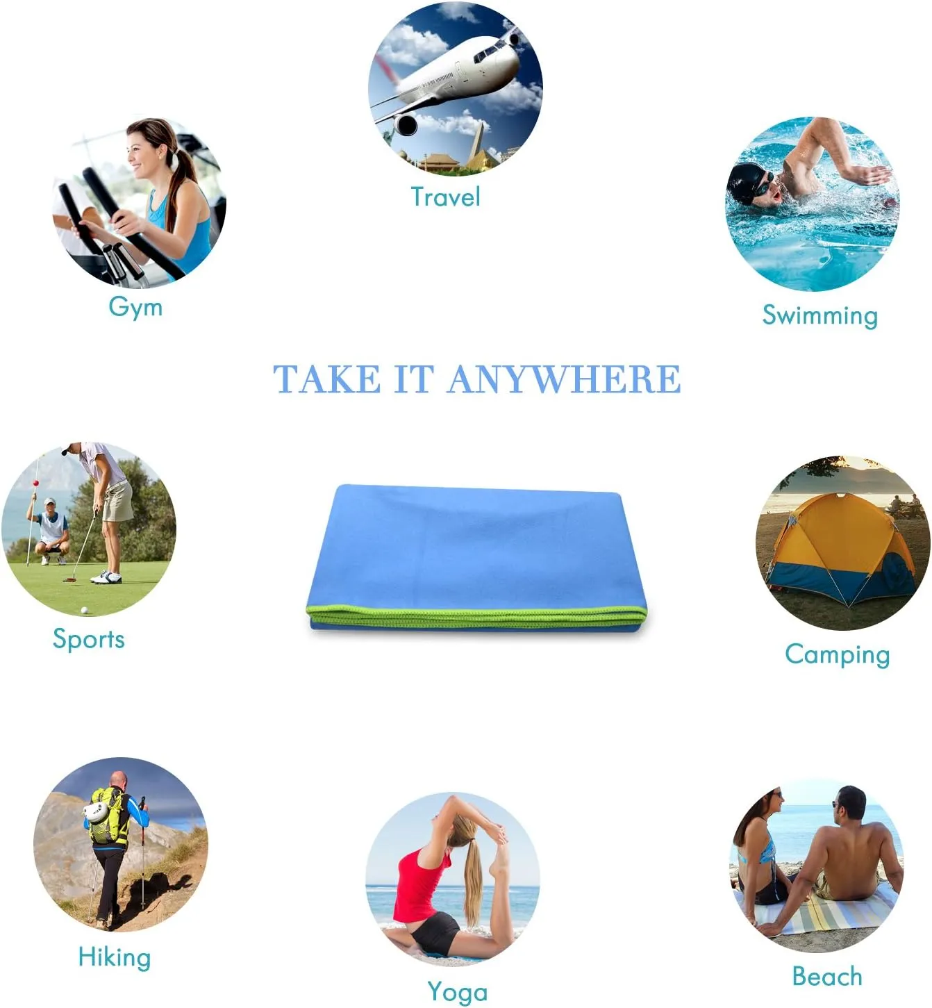 Your Choice Quick Dry Towel - Super Absorbent Microfiber for Gym, Travel, Camping | Ultra Compact & Lightweight