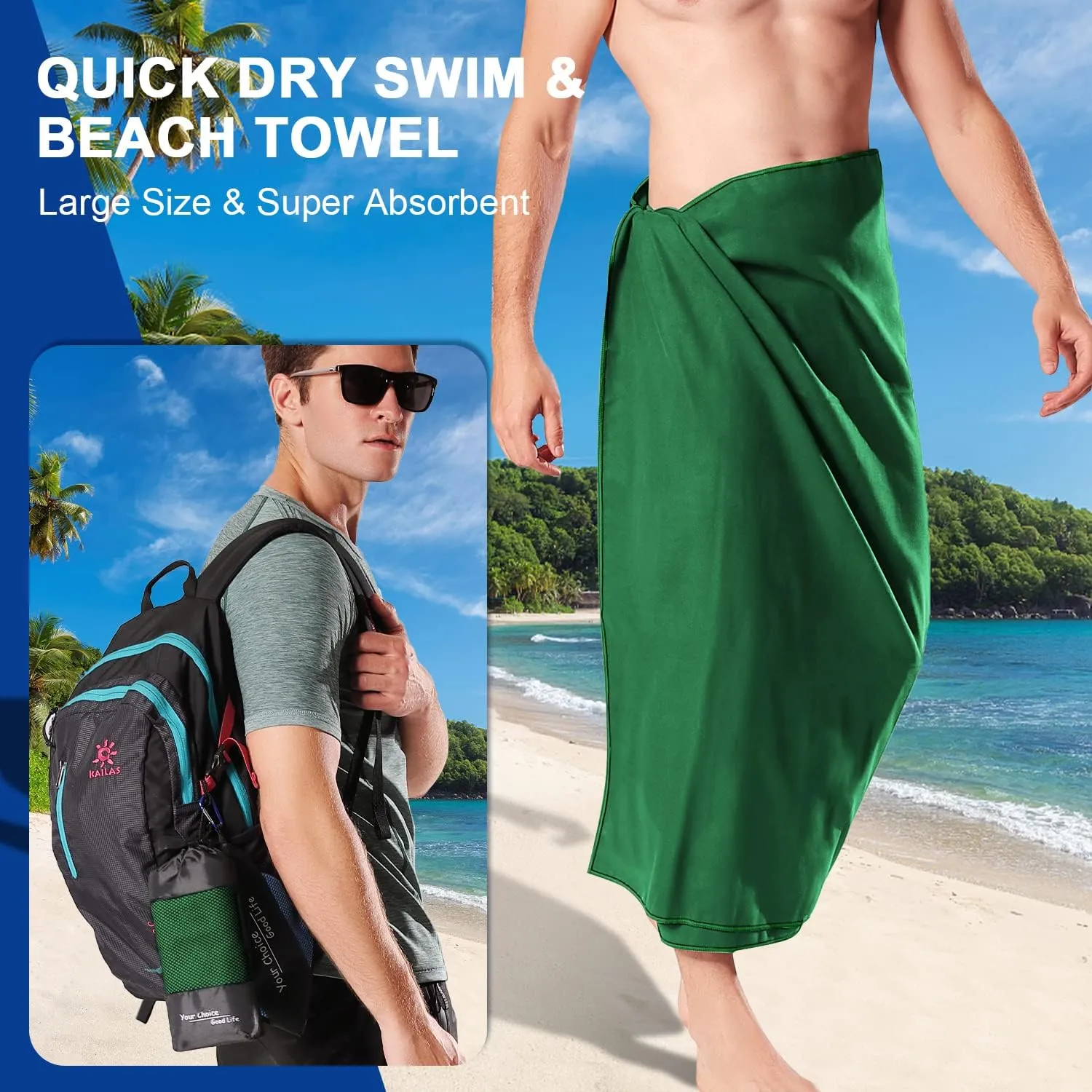 Your Choice Quick Dry Towel - Super Absorbent Microfiber for Gym, Travel, Camping | Ultra Compact & Lightweight