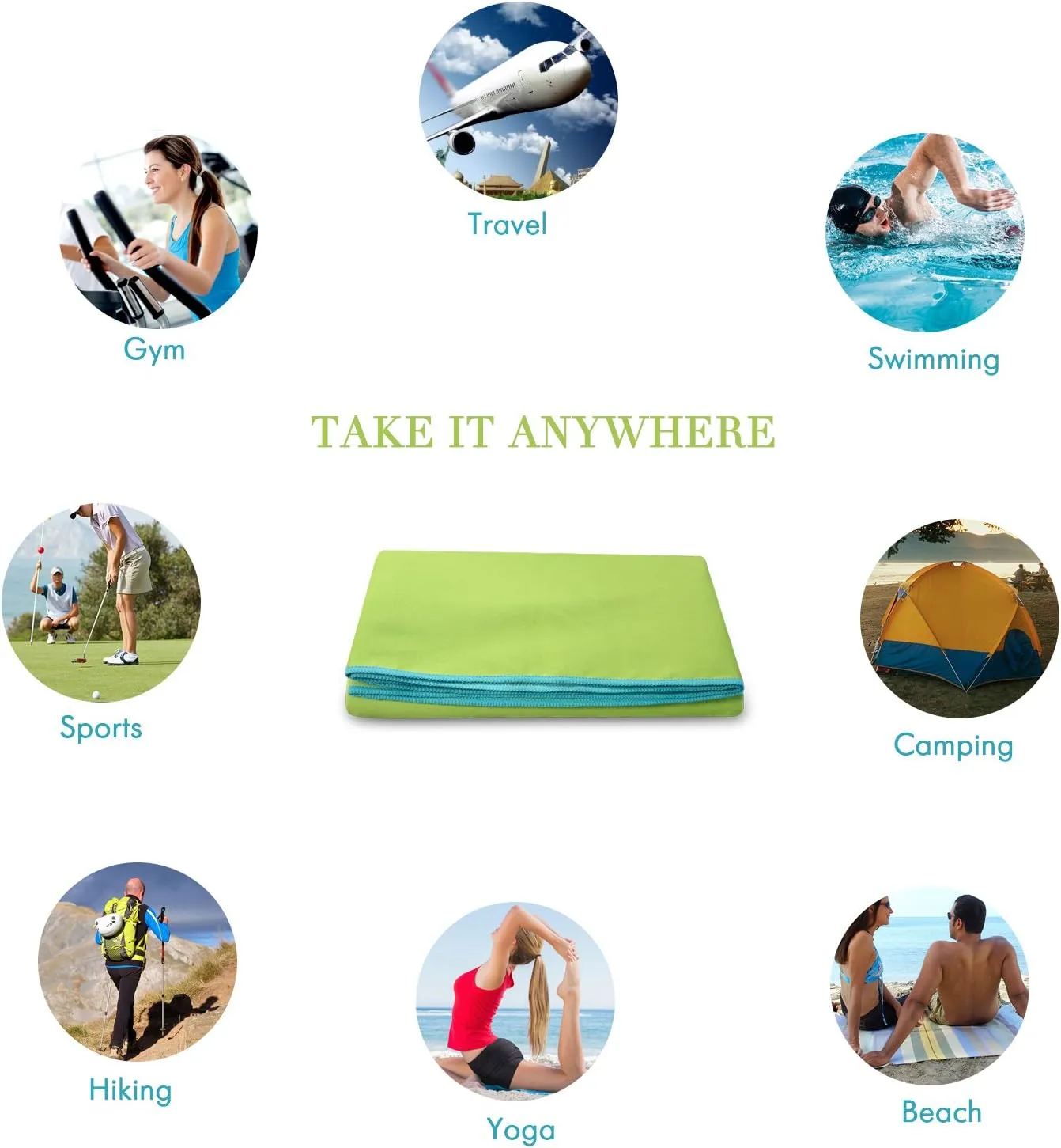 Your Choice Quick Dry Towel - Super Absorbent Microfiber for Gym, Travel, Camping | Ultra Compact & Lightweight