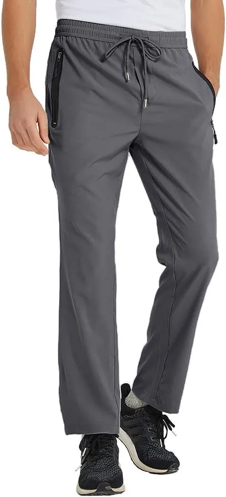 YSENTO Mens Track Pants Quick Dry Lightweight Joggers Athletic Hiking Pants Zipper Pockets