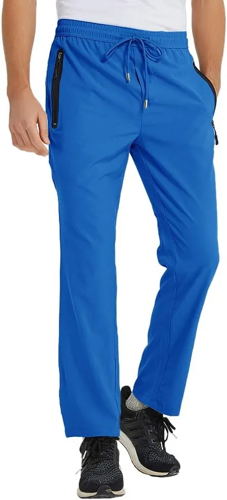 YSENTO Mens Track Pants Quick Dry Lightweight Joggers Athletic Hiking Pants Zipper Pockets