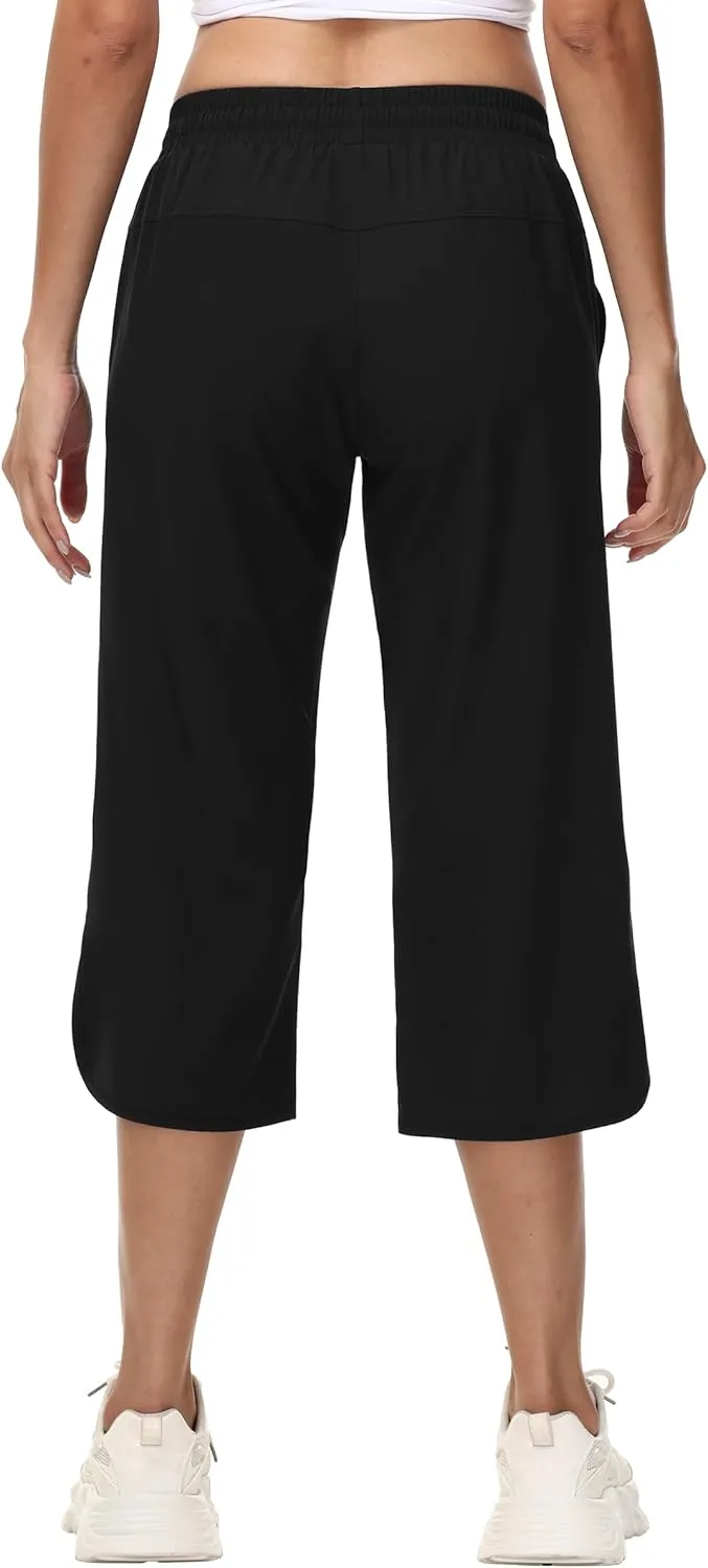 YuKaiChen Women's Capris Wide Leg Lightweight Quick Dry Pants Hiking Outdoor Athletic