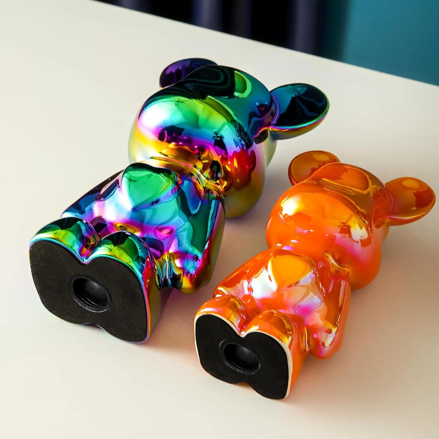 Yundu Ceramic Piggy Bank for Kids and Adults - Coin Bank for Girls and Boys - Gold Love Bear Decoration - Modern Décor, Hypebeast Room Décor - Gifts for Birthdays