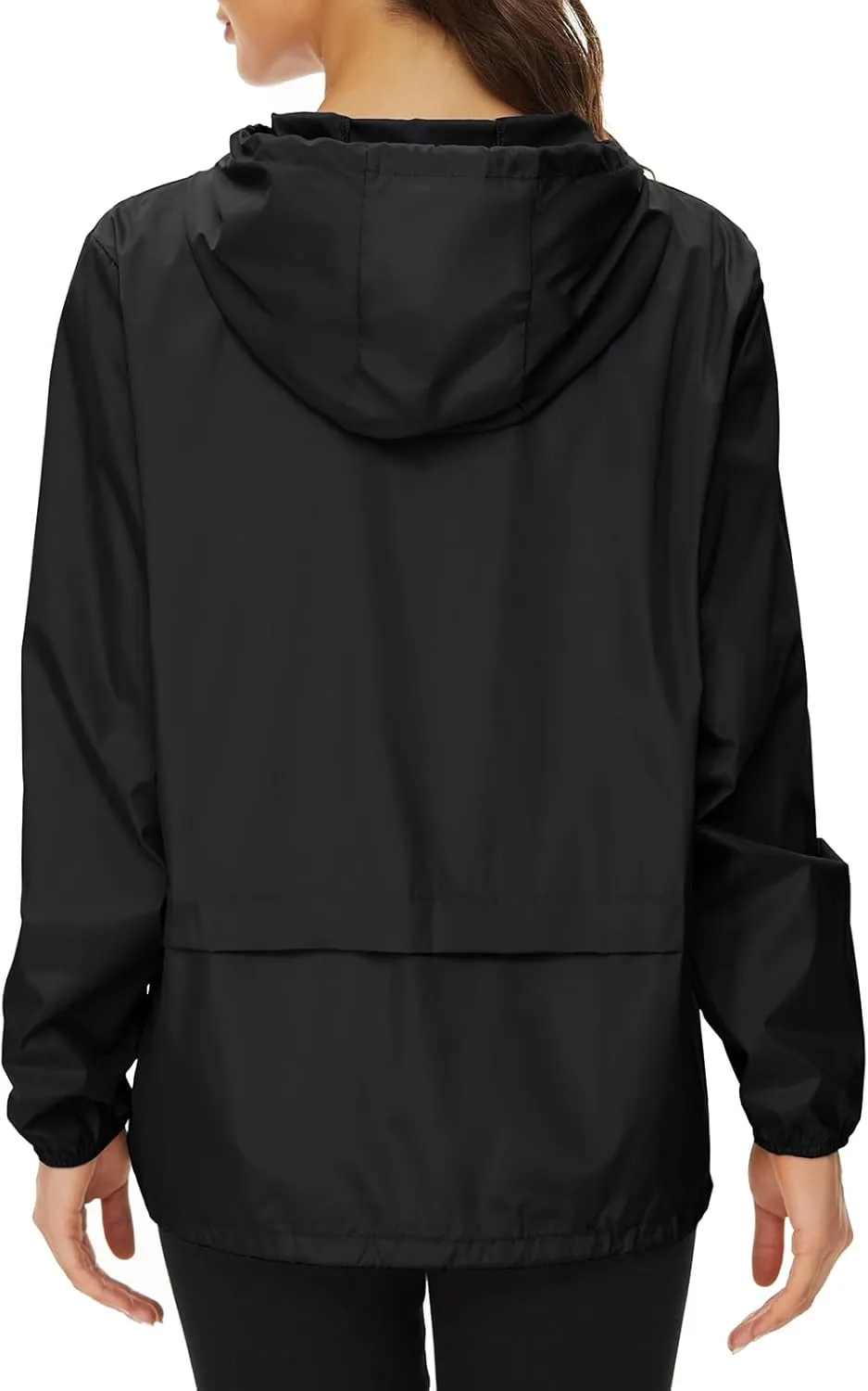 Zando Packable Rain Jacket Women Lightweight Raincoat Hood Women's Raincoats with Pocket Out Windbreaker Jacket Waterproof