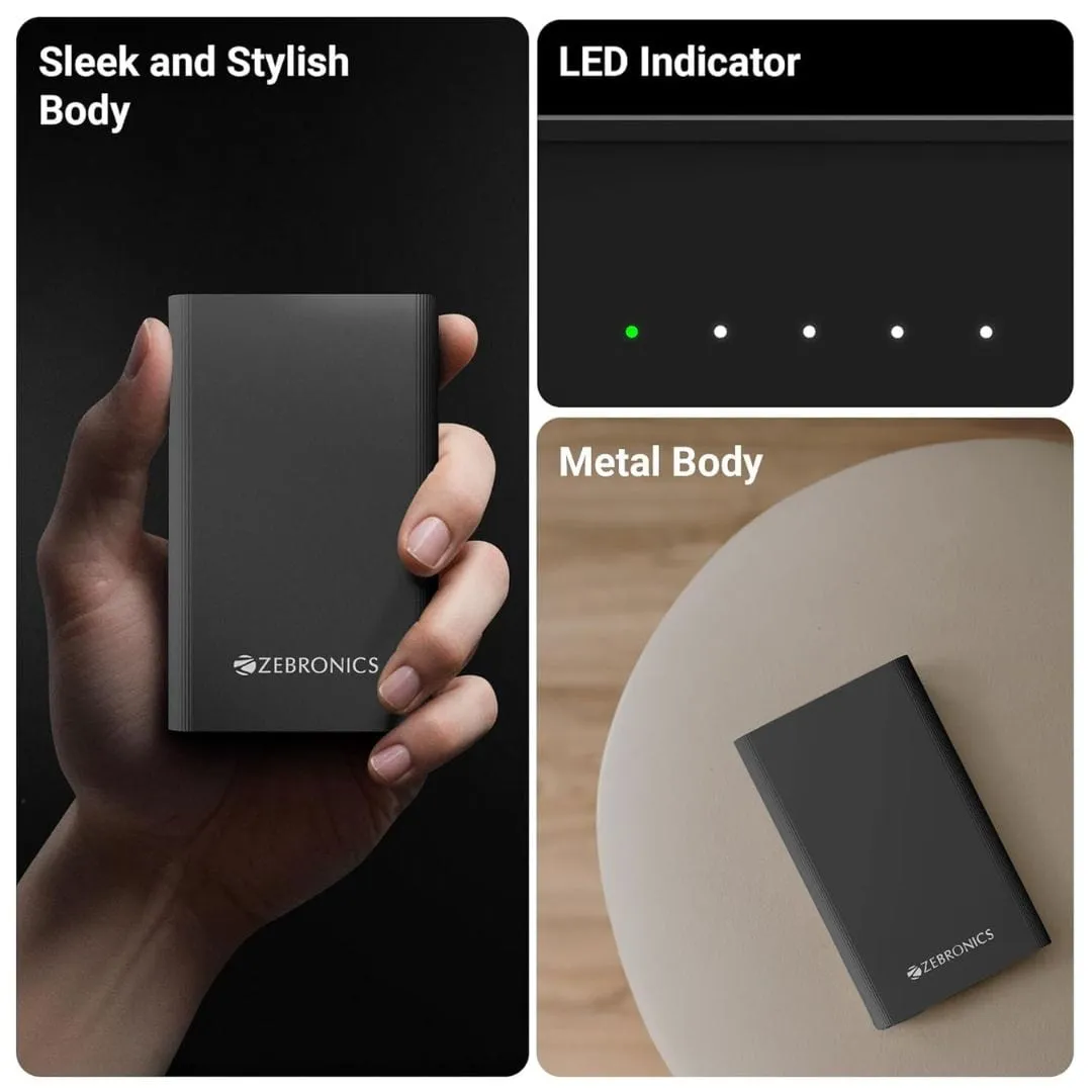 ZEBRONICS EnergiTank 20MR1 20000mAh Metal Power Bank