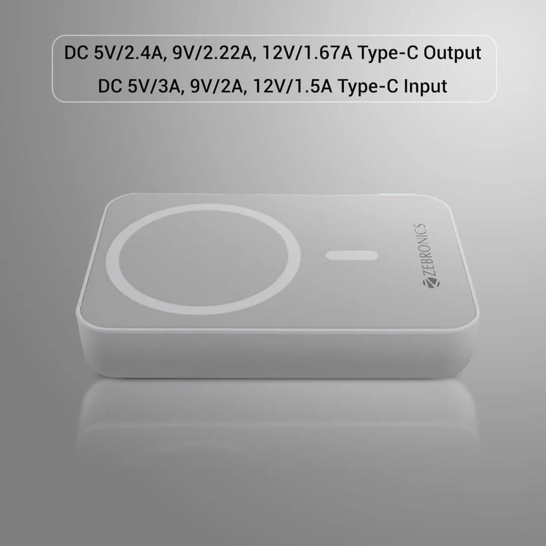 ZEBRONICS MW63 Wireless Power Bank (white)