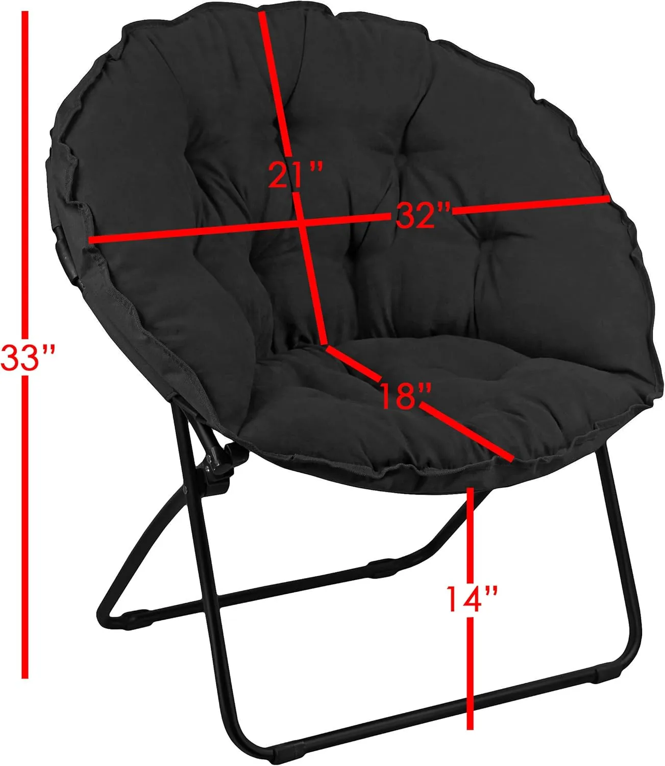 Zenithen Limited Round Pad Dish Chair, Black