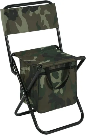 Zerone Foldable Outdoor Camping Chair, Portable with Storage Bag, High Backrest, Steel Frame & Oxford Fabric, Camo Seat, Fishing Chair