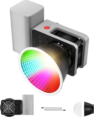 ZHIYUN CINEPEER CX50 RGB Video Light,Built-in 4500mAh Battery,Bi-Color COB Continuous Output Lighting 2700K-6500K for Filmmaking/Live Streaming/Videography/Studio Photography
