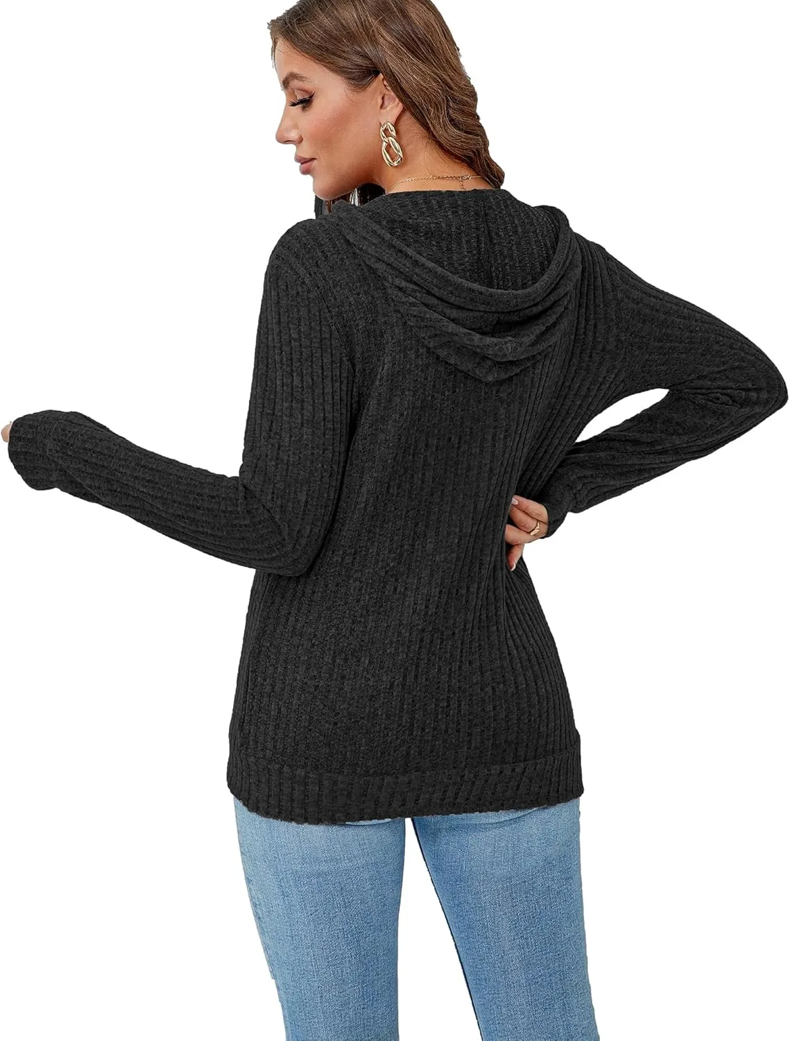 Zipper Hoodie Women's Sweatshirt Jacket Long Sleeve Jacket Lightweight Sweatshirt Women's Zipper Hooded Sweatshirt