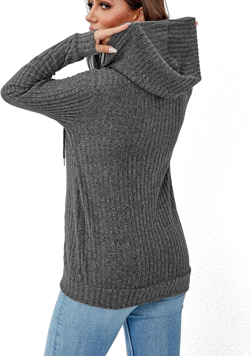 Zipper Hoodie Women's Sweatshirt Jacket Long Sleeve Jacket Lightweight Sweatshirt Women's Zipper Hooded Sweatshirt