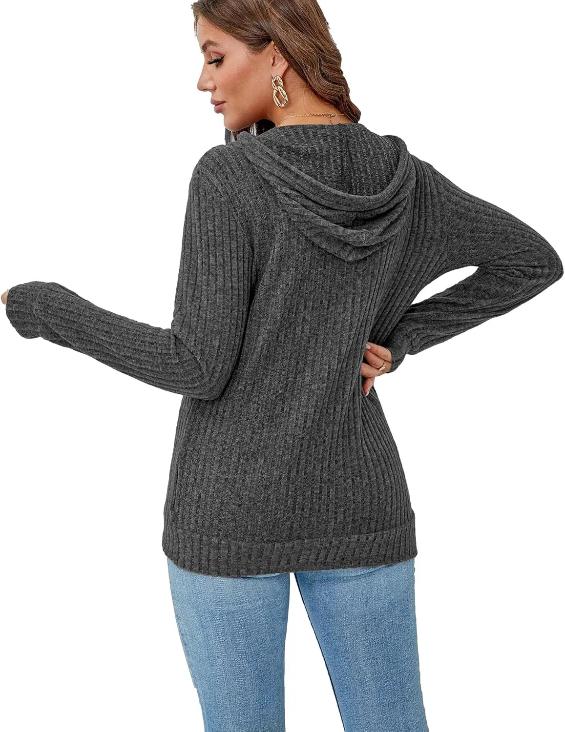 Zipper Hoodie Women's Sweatshirt Jacket Long Sleeve Jacket Lightweight Sweatshirt Women's Zipper Hooded Sweatshirt