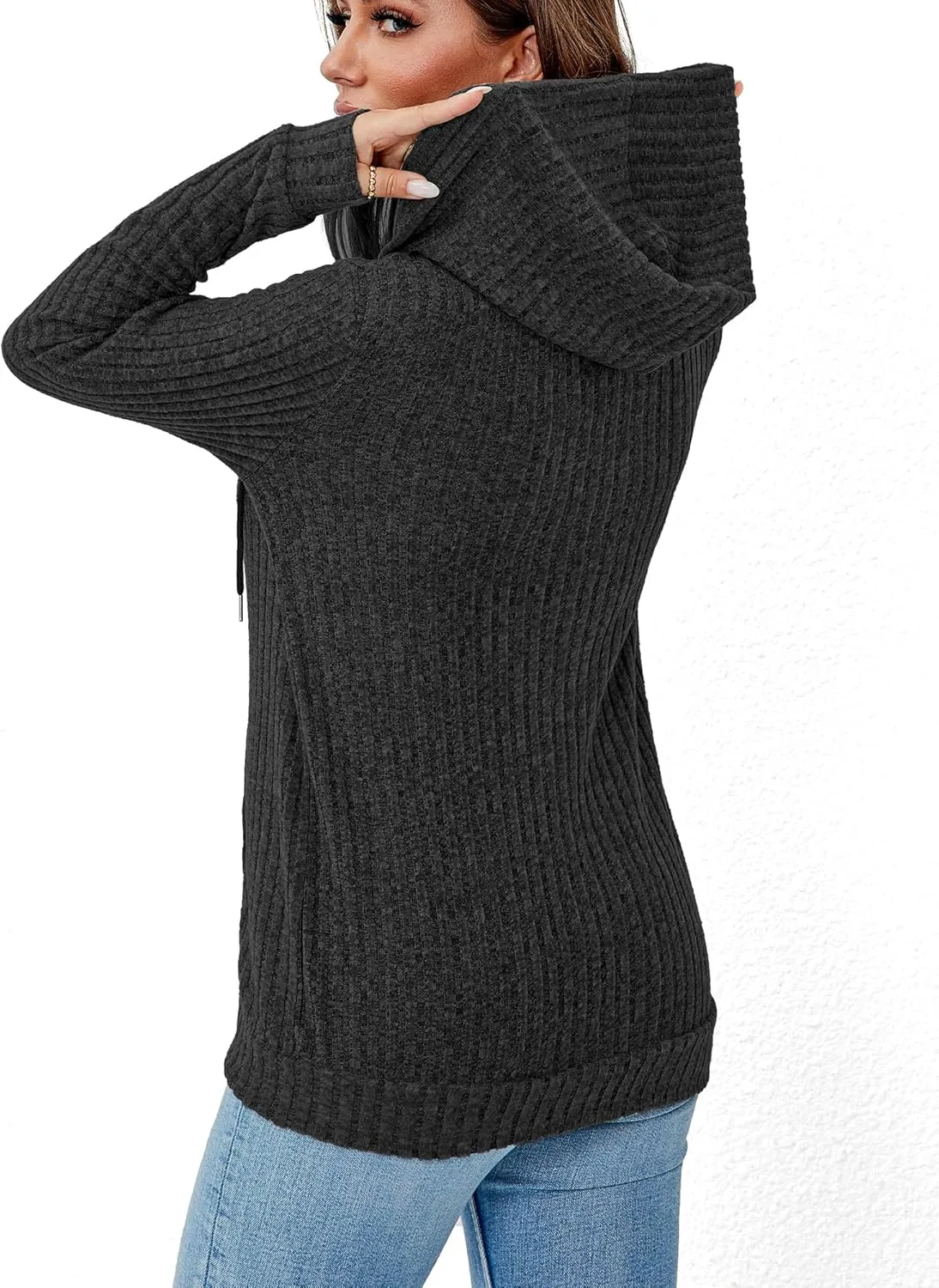 Zipper Hoodie Women's Sweatshirt Jacket Long Sleeve Jacket Lightweight Sweatshirt Women's Zipper Hooded Sweatshirt