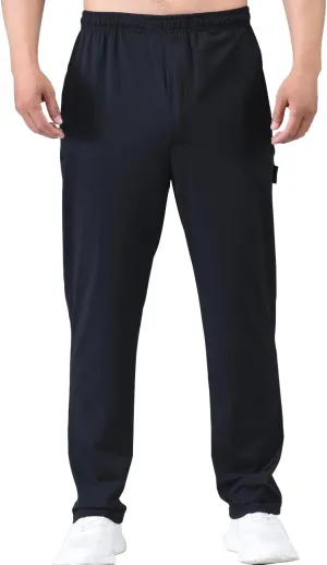 Zoulee Men's Elastic Waist Zipper Fly Hiking Pants Quick-Dry Lightweight Outdoor Sweatpants