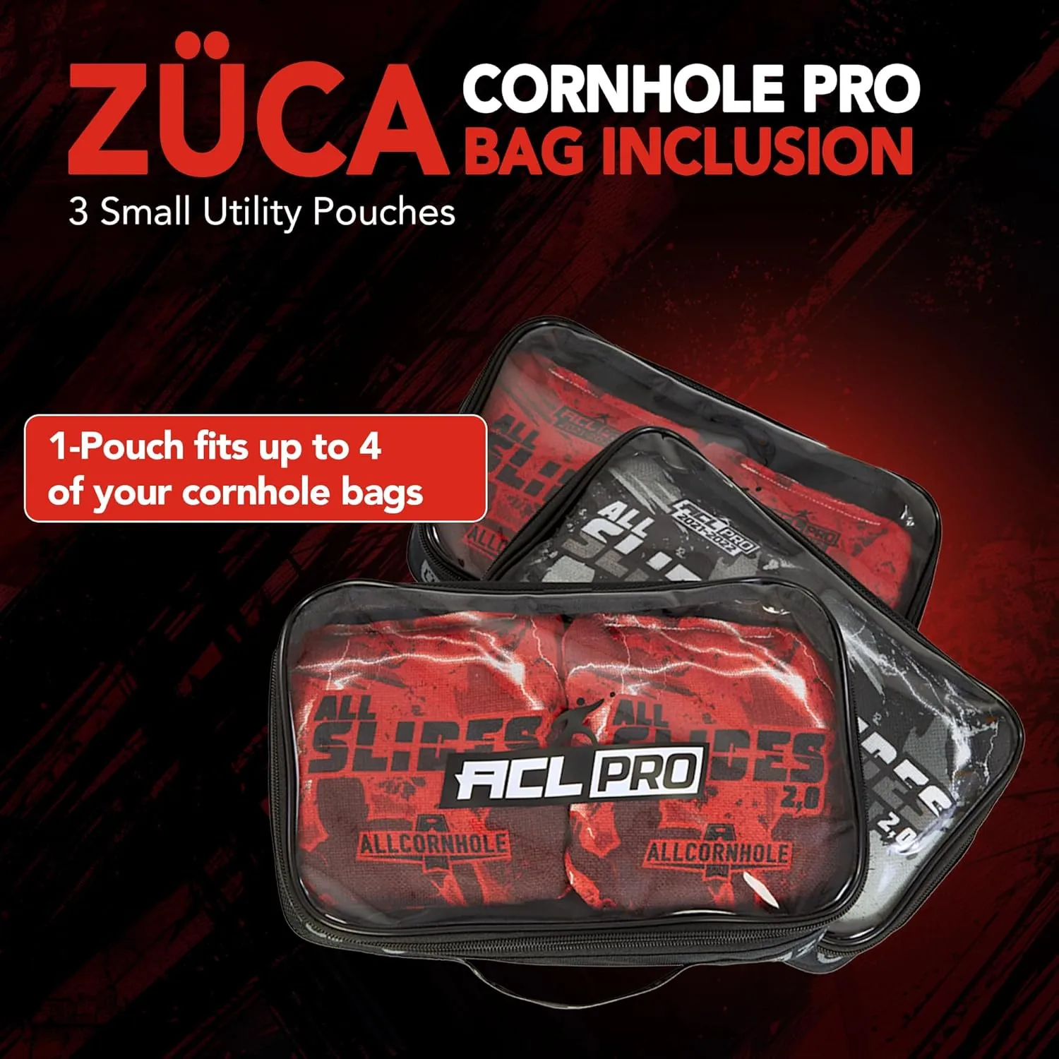 ZUCA Cornhole Pro Bag & Frame - Lightweight Suitcase Carry Luggage, FAA-Compliant Aluminum Frame with Telescoping Handle, Shock-Absorbing Wheels & Water-Resistant Insert Bag, 300 lbs Capacity