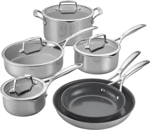 ZWILLING Spirit Energy   10-pc Stainless Steel Ceramic Nonstick Cookware Set